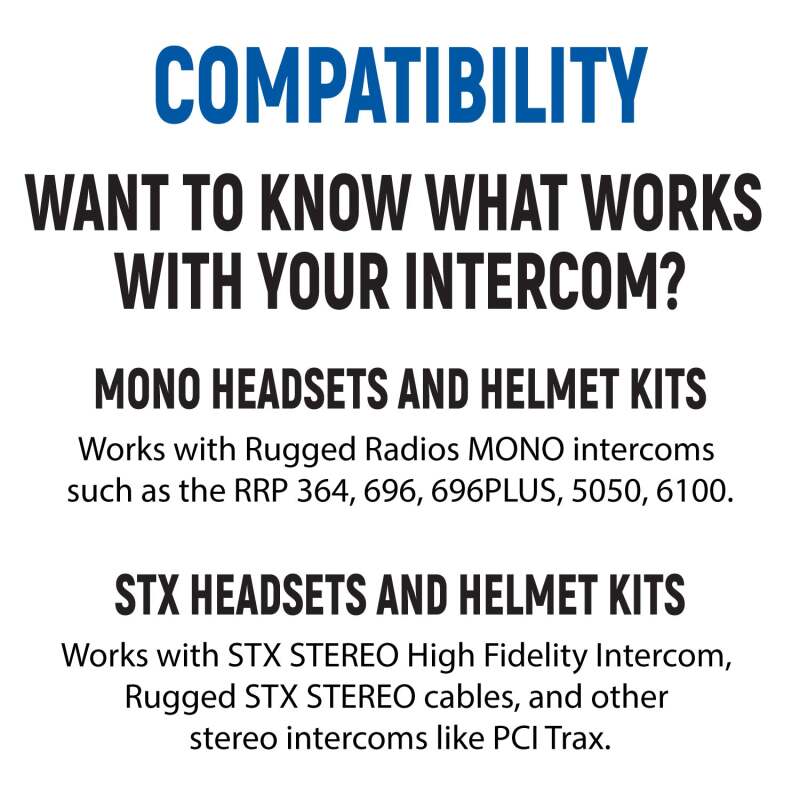 Rugged Radios Rear Seat Expansion Kit with Helmet Kits or Headsets STX Stereo / Helmet Kit