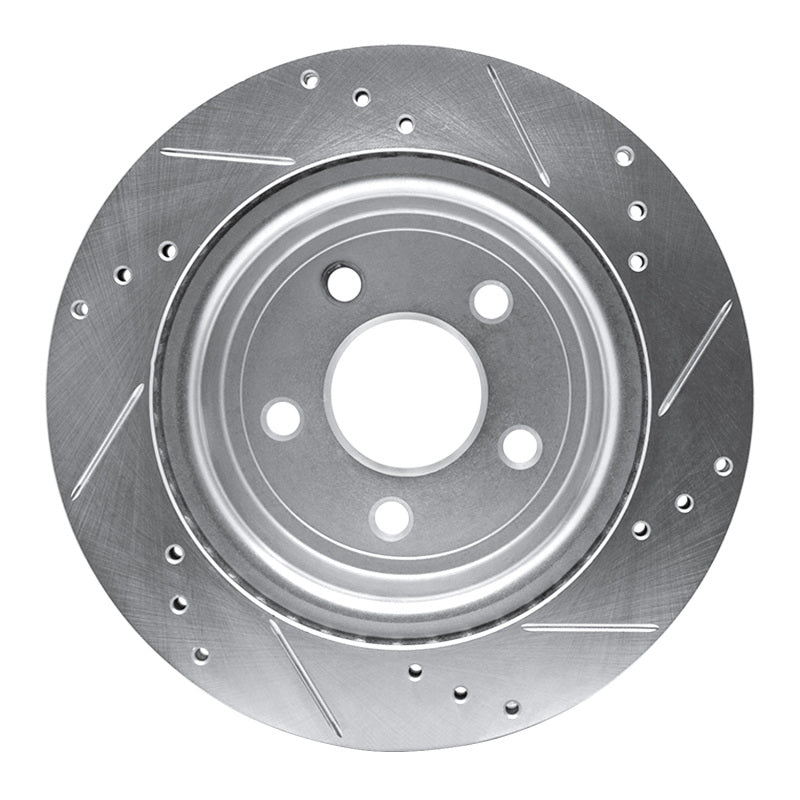 R1 Concepts R1 08-10 Chevrolet COBALT Rear Left Drilled & Slotted Silver Brake Rotor