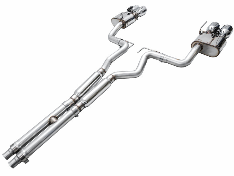 AWE Tuning AWE 2024 Ford Mustang GT Fastback S650 RWD SwitchPath Cat-Back Exhaust w/ Quad Chrome Silver Tips