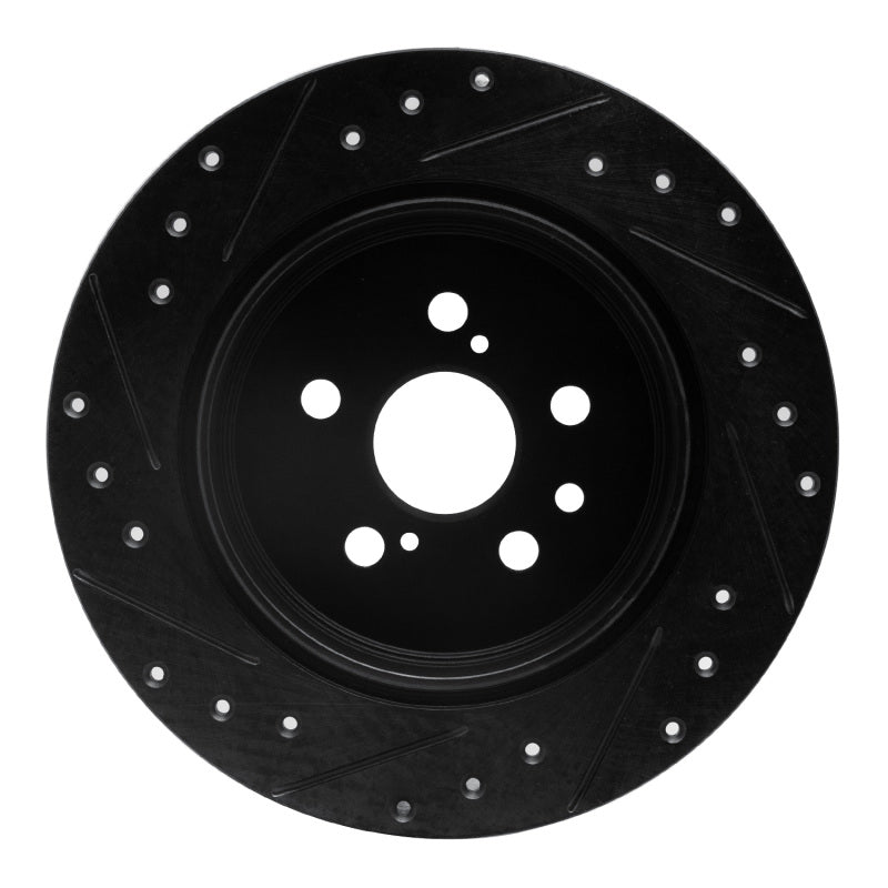 R1 Concepts R1 90-93 Toyota Celica Rear Right Drilled & Slotted Black Brake Rotor