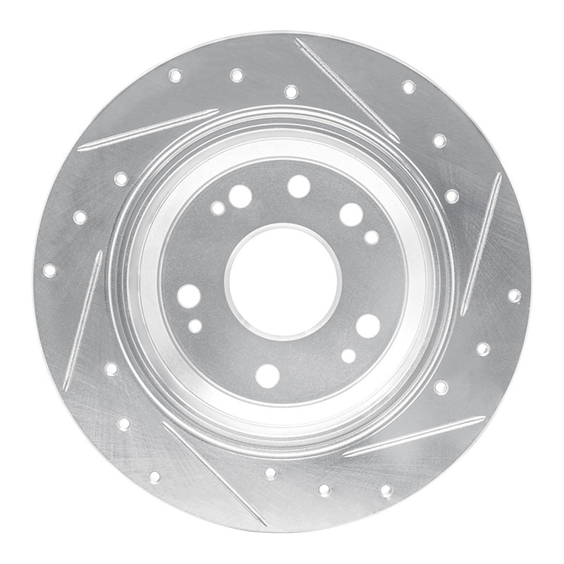 R1 Concepts R1 02-04 Acura RL Rear Left Drilled & Slotted Silver Brake Rotor