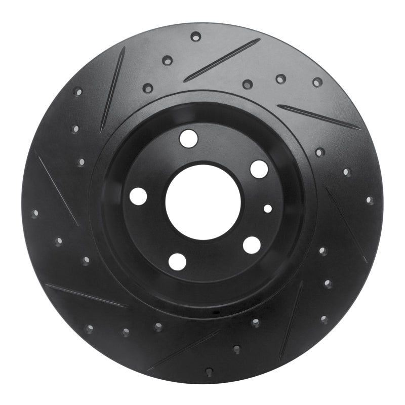 R1 Concepts R1 08-15 Audi TT Quattro Rear Right Drilled & Slotted Black Brake Rotor