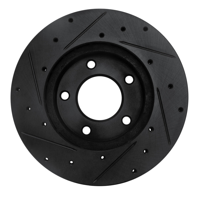 R1 Concepts R1 92-03 Mazda 626 Front Right Drilled & Slotted Black Brake Rotor