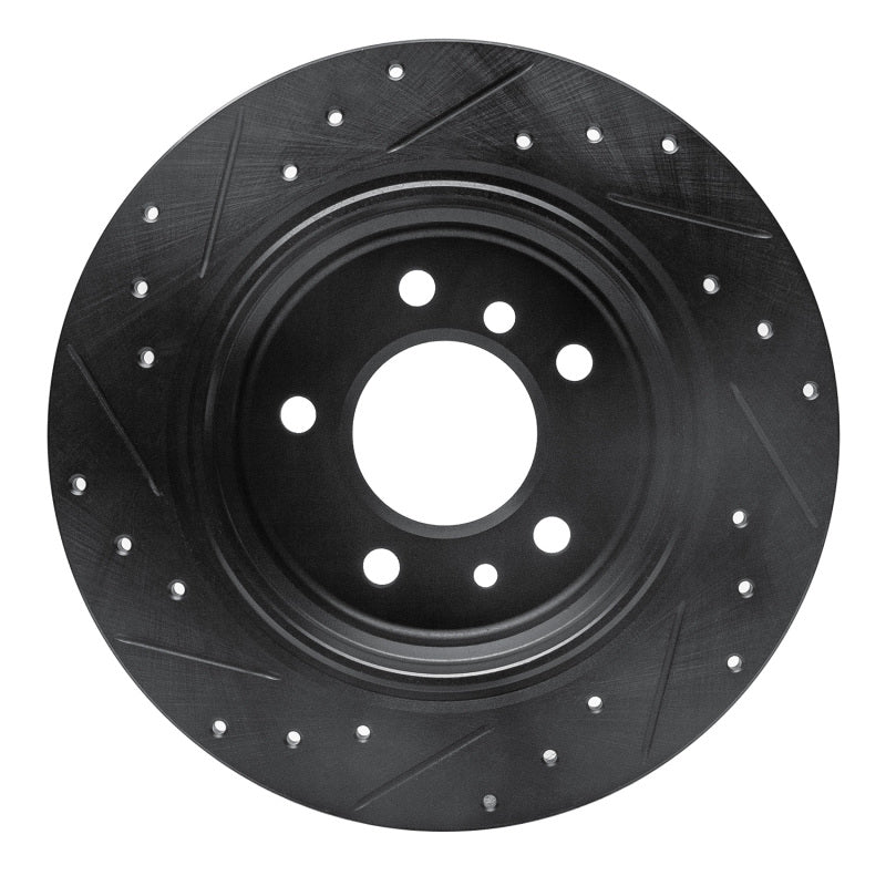 R1 Concepts R1 89-95 BMW 525I (USA/Canada) Rear Right Drilled & Slotted Black Brake Rotor