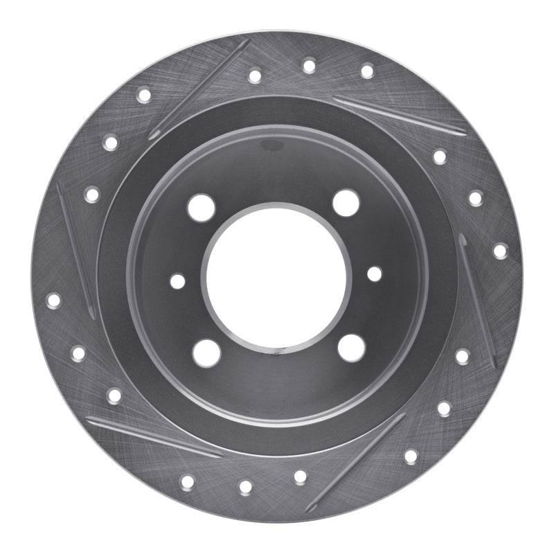 R1 Concepts R1 91-06 Nissan 200SX Rear Right Drilled & Slotted Silver Brake Rotor