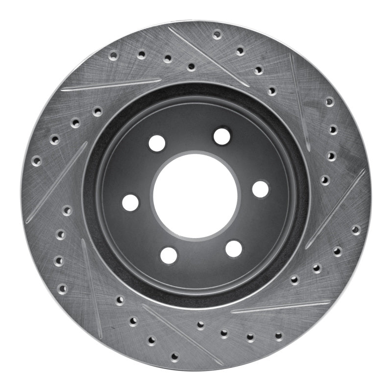 R1 Concepts R1 97-02 Dodge Dakota 4WD Front Left Drilled & Slotted Silver Brake Rotor
