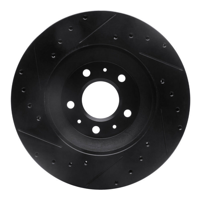 R1 Concepts R1 04-08 Cadillac CTS Front Right Drilled & Slotted Black Brake Rotor