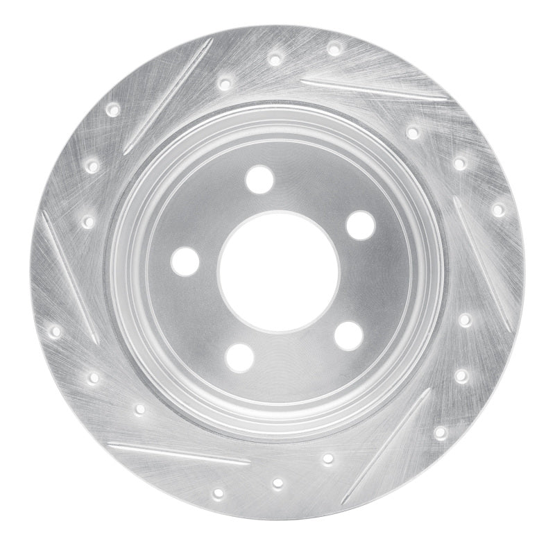 R1 Concepts R1 03-07 Jeep Liberty Rear Right Drilled & Slotted Silver Brake Rotor