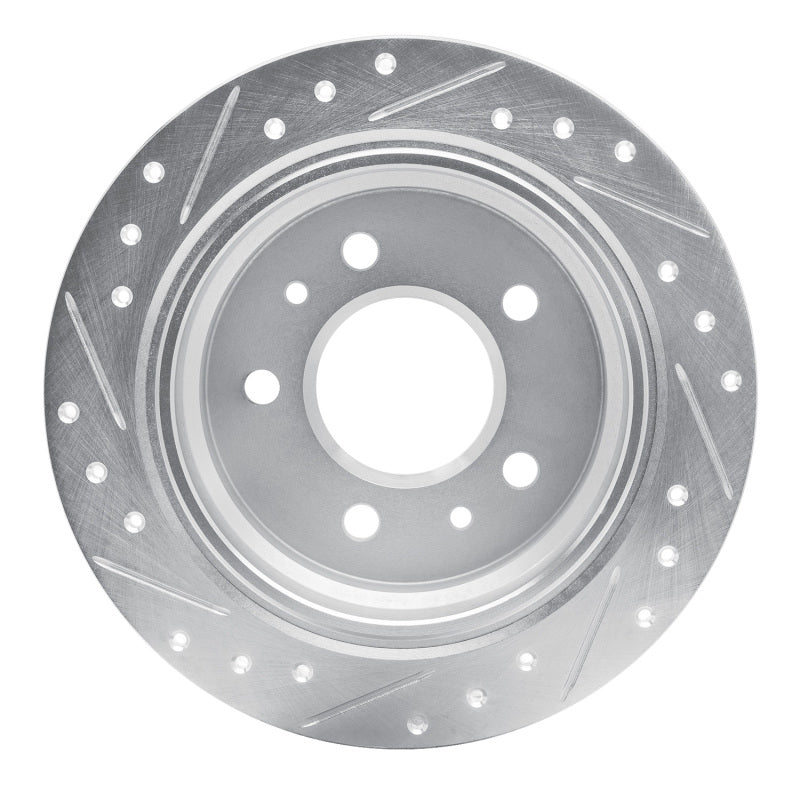 R1 Concepts R1 82-89 BMW 528E Rear Right Drilled & Slotted Silver Brake Rotor