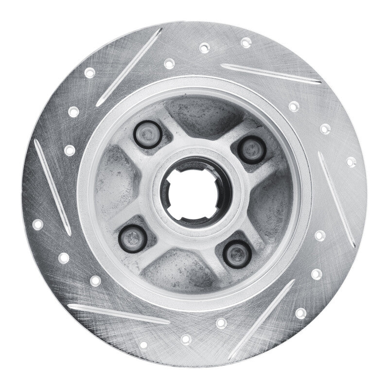 R1 Concepts R1 88-88 Nissan Maxima Rear Right Drilled & Slotted Silver Brake Rotor