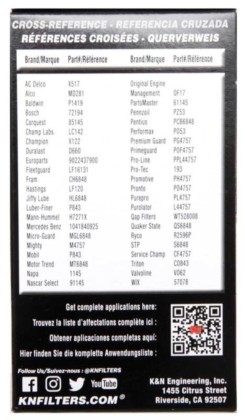 K&N Engineering K&N 2014 Mercedes-Benz G550 5.5L Oil Filter
