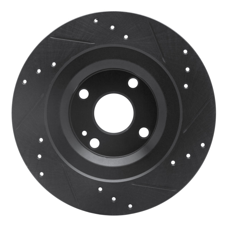 R1 Concepts R1 2016-2025 Fiat 124 Spider Rear Left Drilled & Slotted Black Brake Rotor