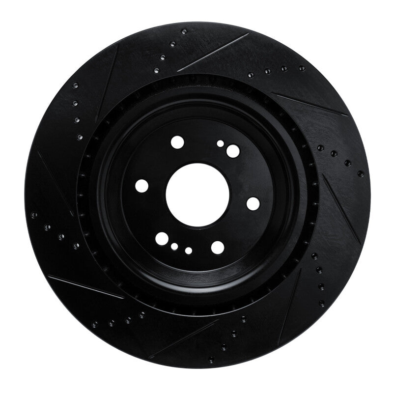R1 Concepts R1 19-25 Cadillac Escalade ESV Front Right Drilled & Slotted Black Brake Rotor