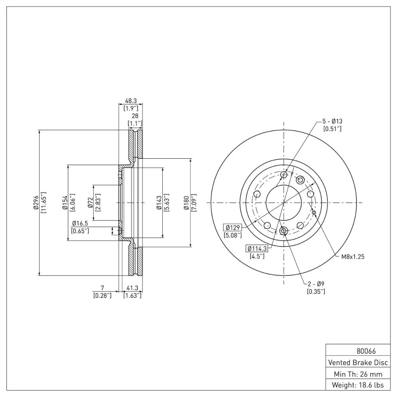 DFC 07-12 Mazda CX-7 Front Brake Rotor