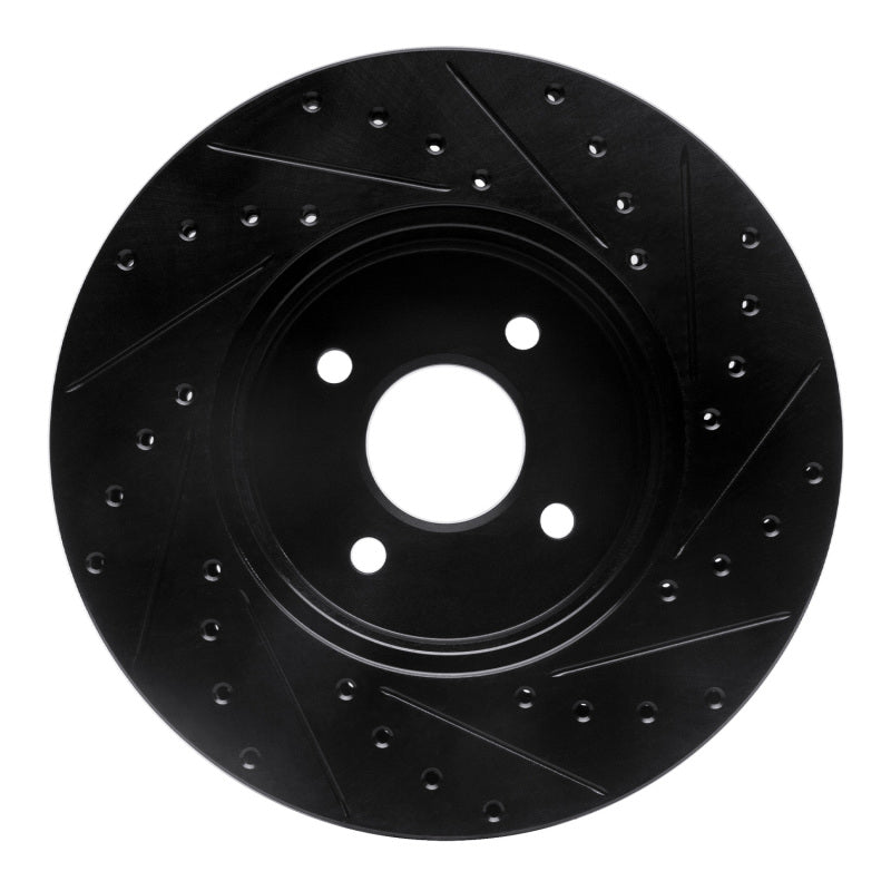 R1 Concepts R1 02-04 Ford Focus Front Left Drilled & Slotted Black Brake Rotor