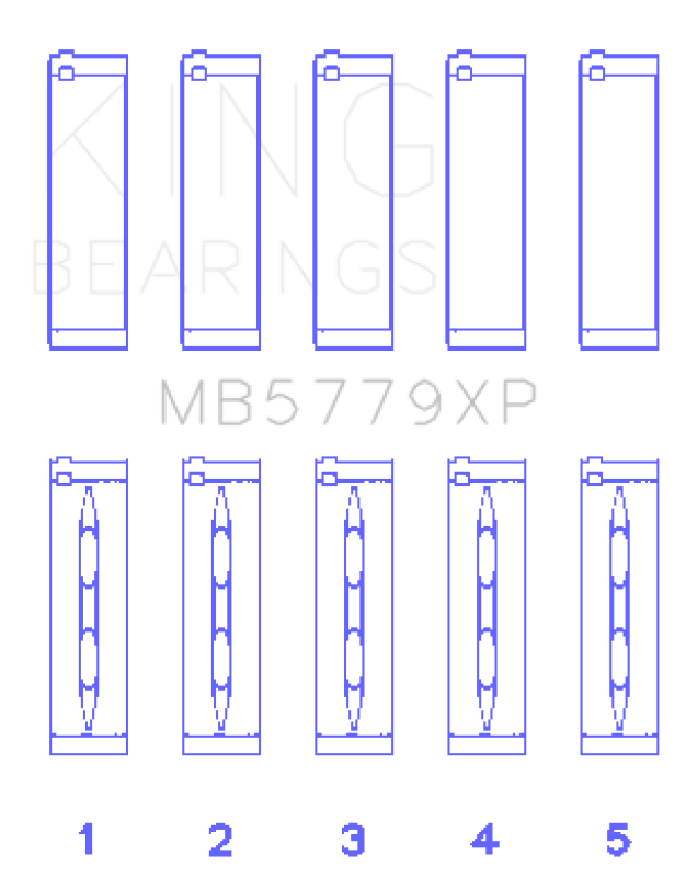 King Engine Bearings Audi CDaa/CDha/Chha/Chhb/Cjxa/Cjxb (Size +0.25mm) Main Bearing Set
