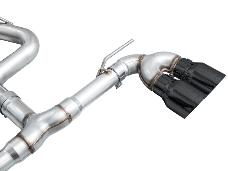 AWE Tuning MK8 Volkswagen Golf R 3in Track Edition Quad Exhaust - Diamond Black Tips