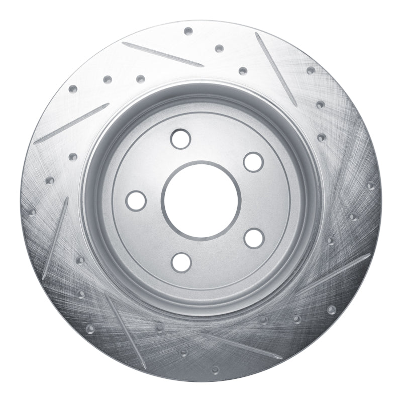R1 Concepts R1 2011-2022 Dodge Durango Rear Left Drilled & Slotted Silver Brake Rotor