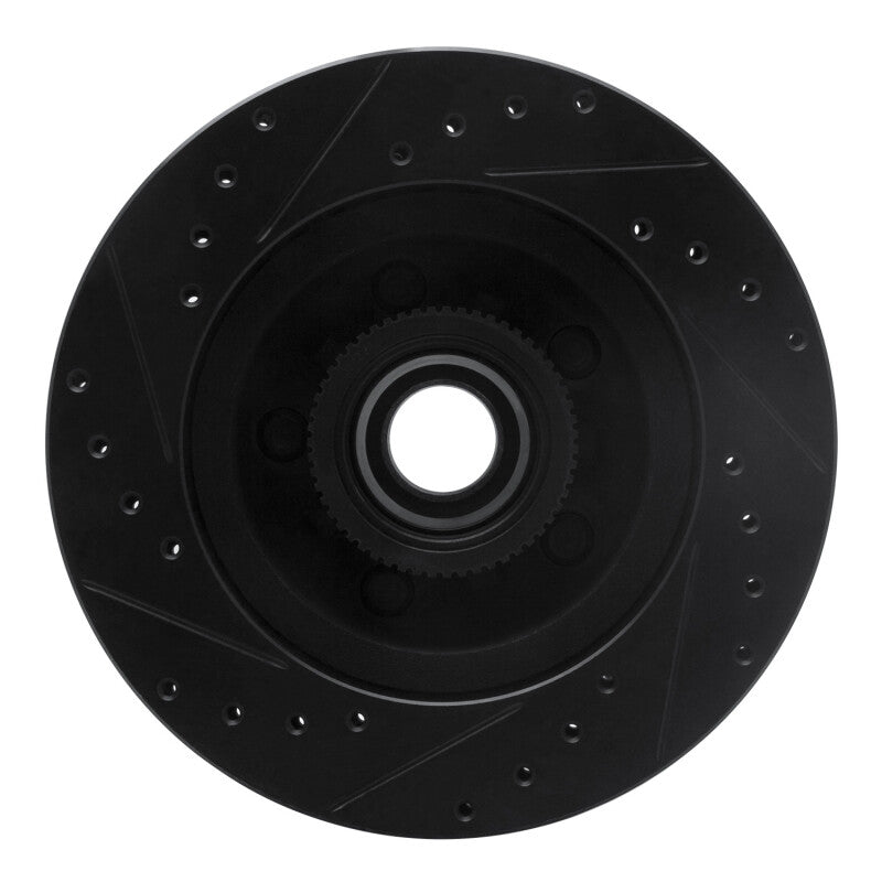 R1 Concepts R1 93-95 Chevrolet G10 Front Right Drilled & Slotted Black Brake Rotor