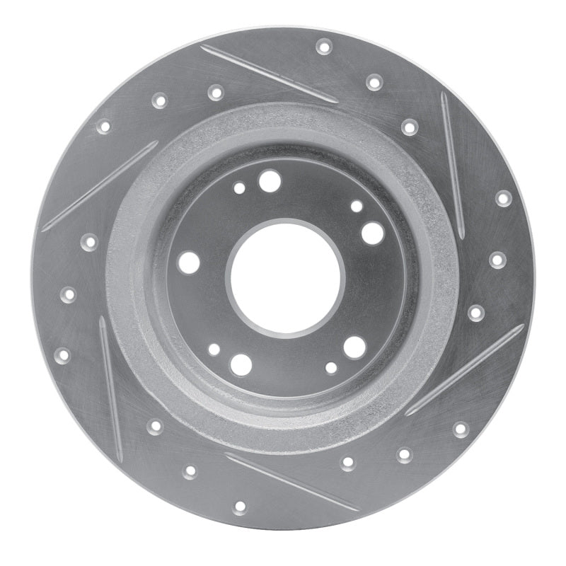 R1 Concepts R1 05-22 Acura ILX Rear Left Drilled & Slotted Silver Brake Rotor
