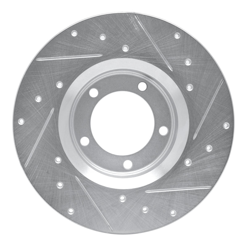 R1 Concepts R1 75-83 Toyota Pickup Front Left Drilled & Slotted Silver Brake Rotor
