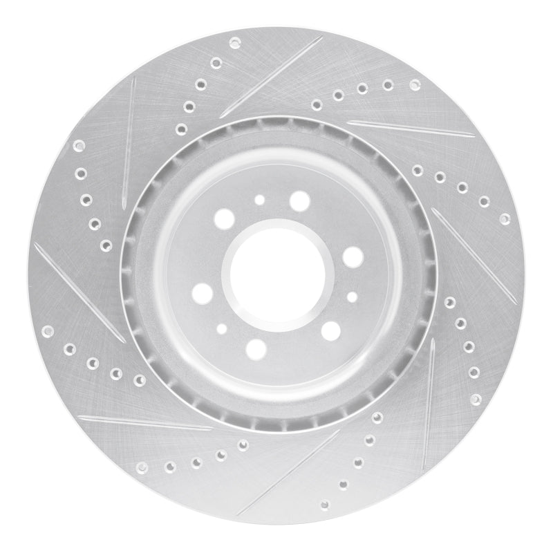 R1 Concepts R1 04-11 Cadillac CTS Front Right Drilled & Slotted Silver Brake Rotor