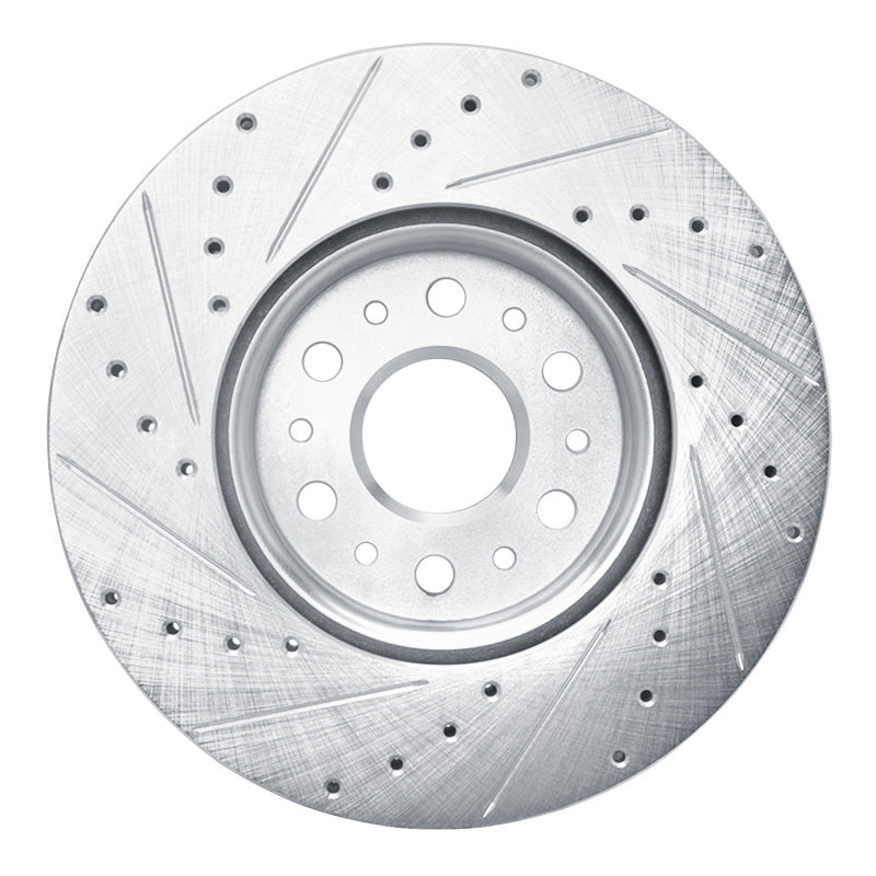 R1 Concepts R1 17-25 Buick Enclave Front Right Drilled & Slotted Silver Brake Rotor
