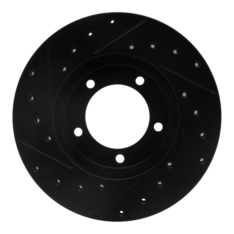 R1 Concepts R1 79-83 Toyota Pickup Front Right Drilled & Slotted Black Brake Rotor