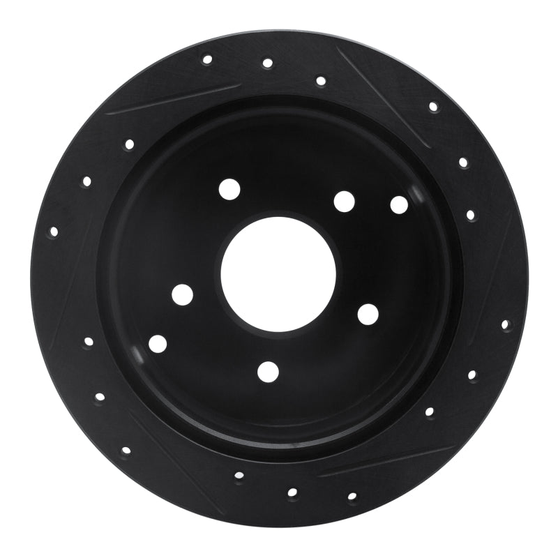 R1 Concepts R1 74-80 Ford Granada Front Left Drilled & Slotted Black Brake Rotor