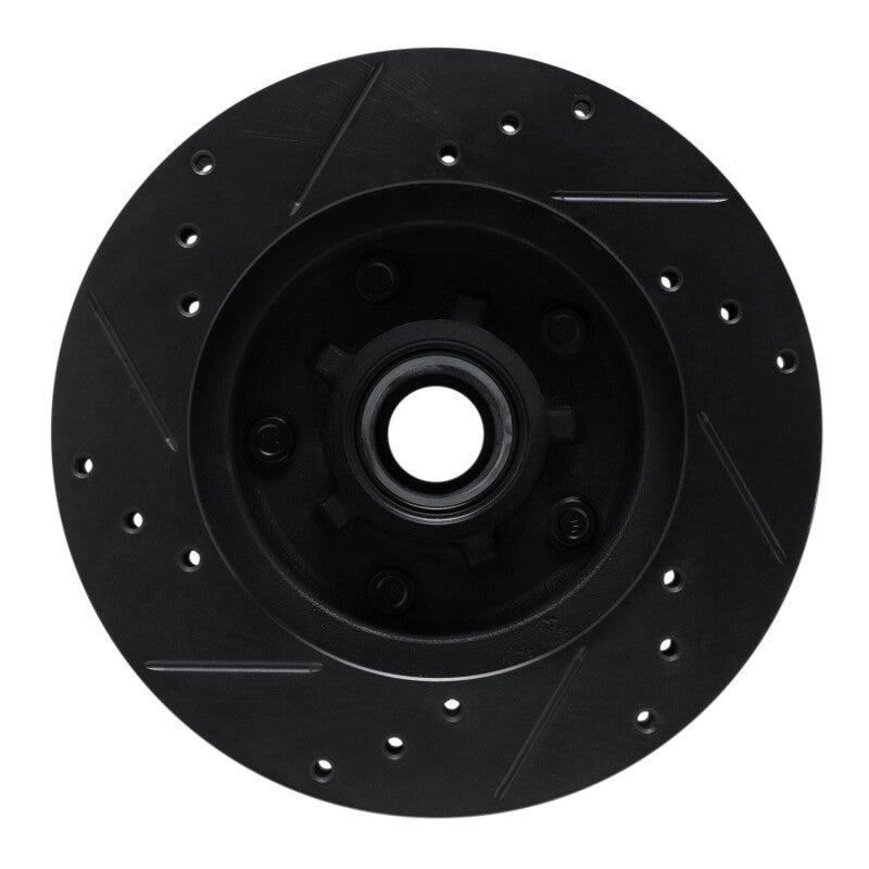 R1 Concepts R1 78-78 Buick Century Front Right Drilled & Slotted Black Brake Rotor