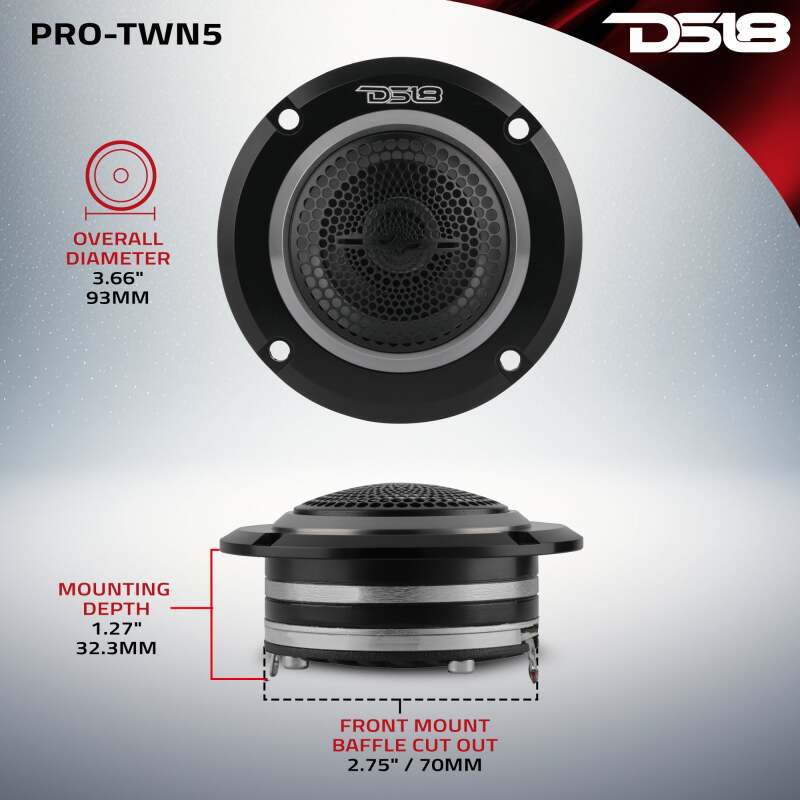 DS18 3.6in High Compression Neodymium Hybrid Driver/Tweeter 200 Watts RMS 1.5 in Pen Vc 4 ohm