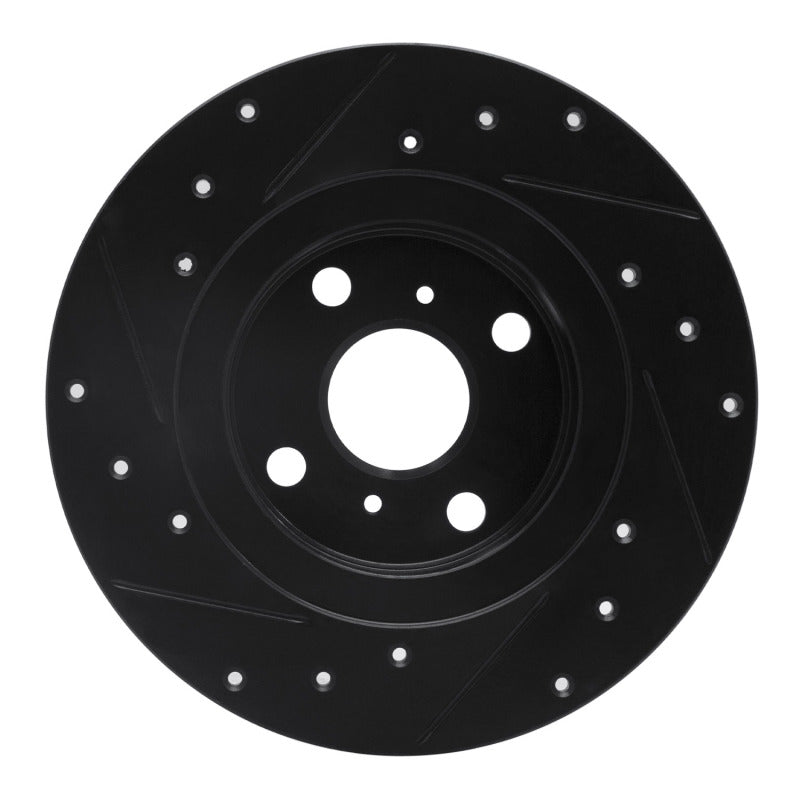 R1 Concepts R1 87-89 Toyota MR2 Rear Right Drilled & Slotted Black Brake Rotor
