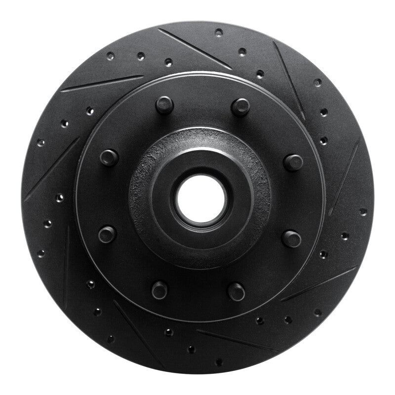 R1 Concepts R1 73-79 Ford F-250 2WD (Excl Super Duty) Front Right Drilled & Slotted Black Brake Rotor