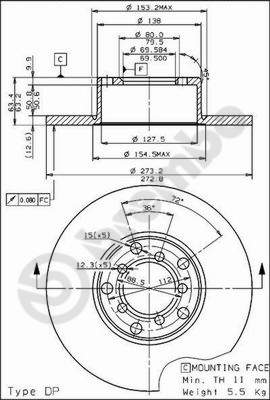 BPART F-1525 Disc Brake Caliper Repair Kit