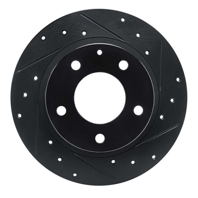 R1 Concepts R1 93-03 Ford Probe Rear Right Drilled & Slotted Black Brake Rotor
