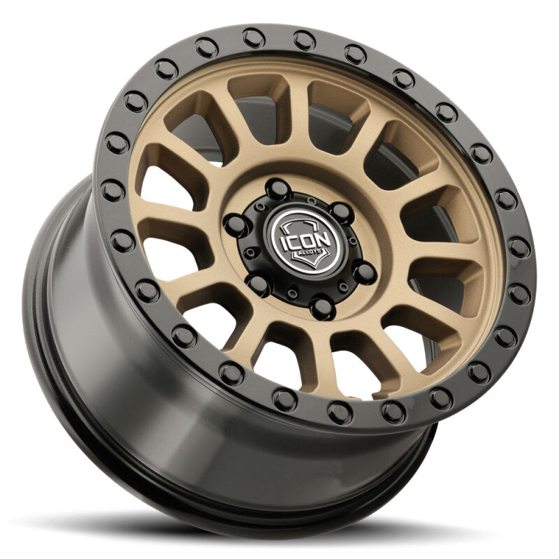 ICON Hulse 18x9 / 6x5.5 / 25mm / 6in BS Satin Bronze w/ Gloss Black Lip