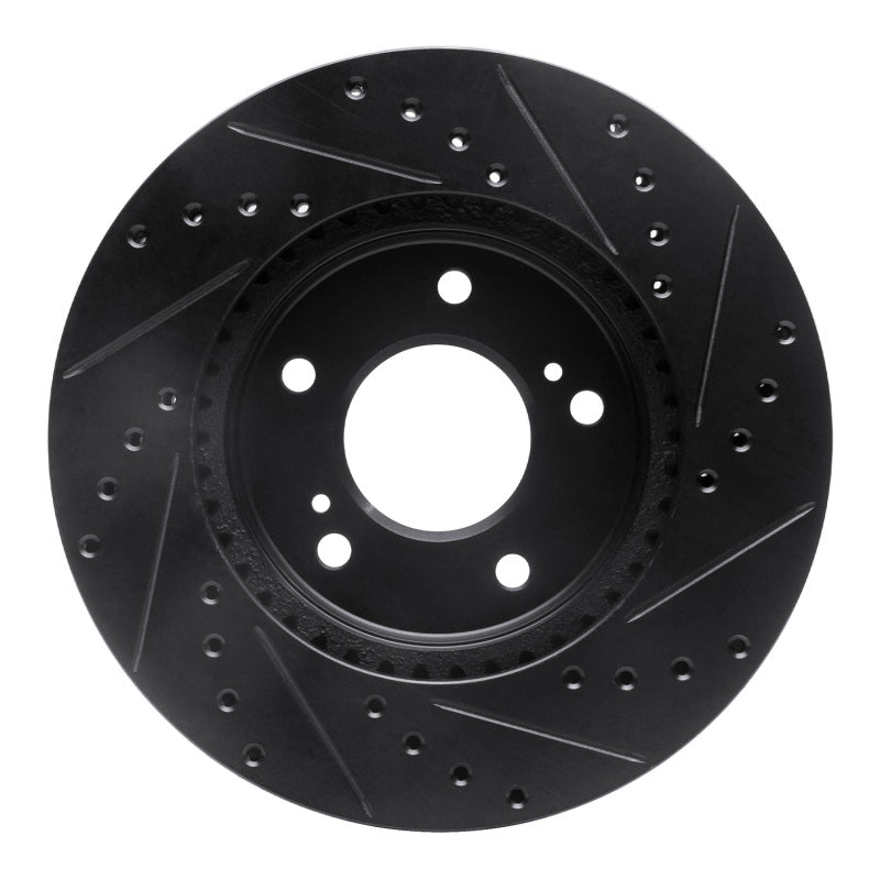 R1 Concepts R1 91-96 Acura NSX Front Left Drilled & Slotted Black Brake Rotor