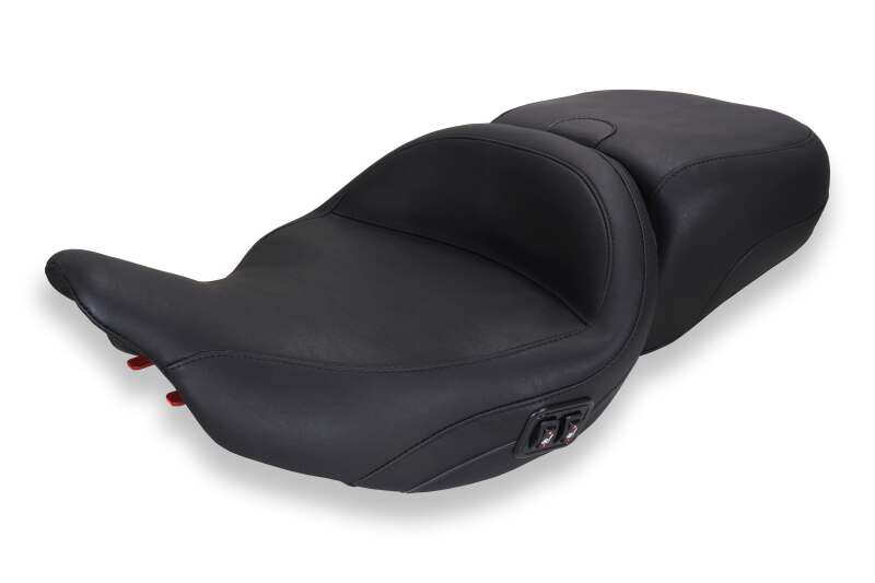Mustang Motorcycle Mustang 23-26 Harley CVO Road Slide, Street Glide, Heated Smooth ST 1pc 2Up Blk w/ Blk Thread