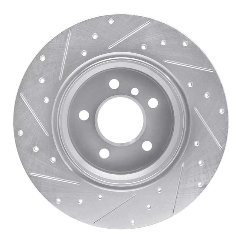 R1 Concepts R1 00-06 BMW X5 Rear Right Drilled & Slotted Silver Brake Rotor