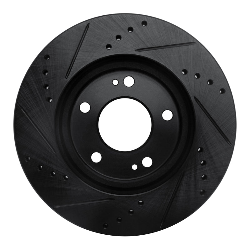 R1 Concepts R1 00-24 Chrysler SEBRING Front Right Drilled & Slotted Black Brake Rotor