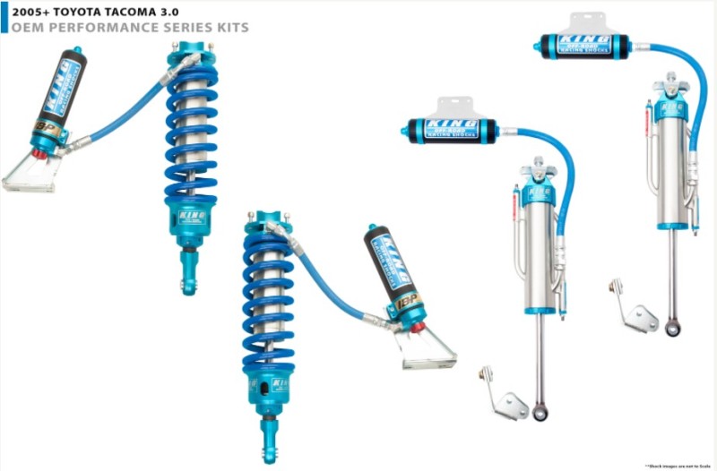 King Shocks 2005+ Toyota Tacoma (6 Lug) Front Stg 3 Kit 3.0 Dia Res Coilover w/Adj/Int Bypass (Pair)