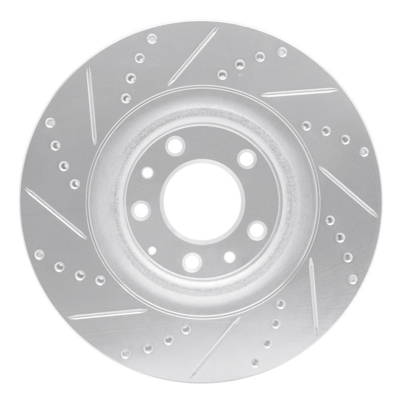R1 Concepts R1 07-15 Mazda CX-9 Front Right Drilled & Slotted Silver Brake Rotor