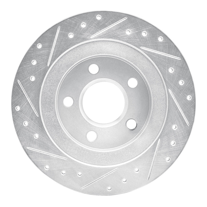 R1 Concepts R1 98-05 Buick Park Avenue Rear Right Drilled & Slotted Silver Brake Rotor