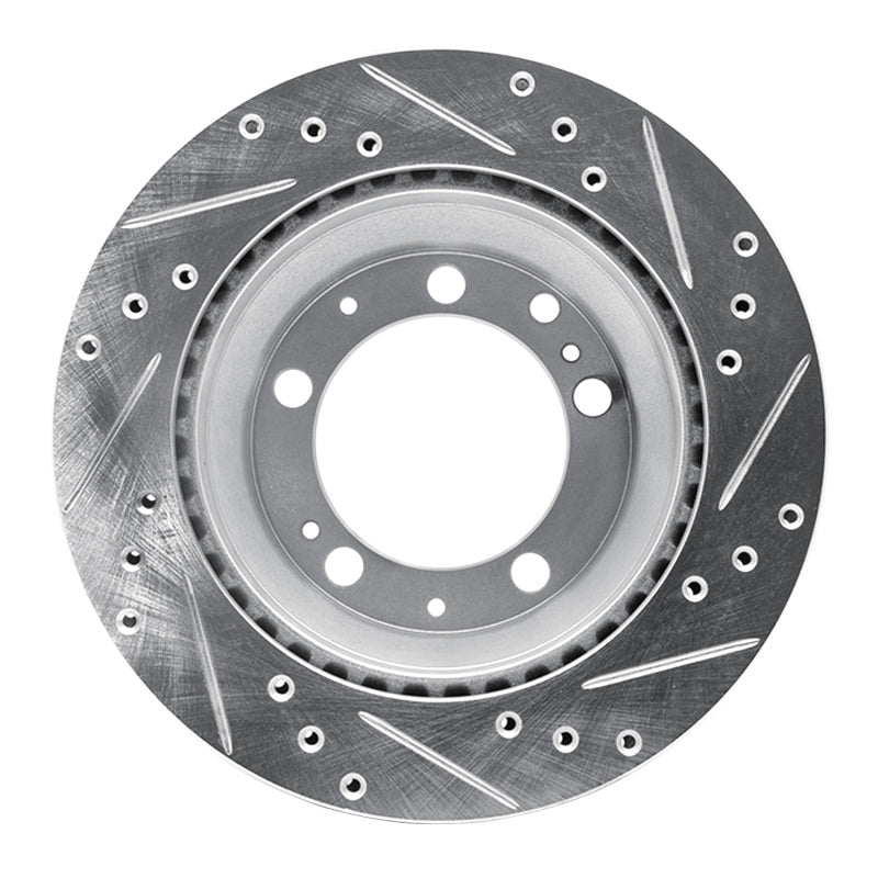 R1 Concepts R1 87-89 Porsche 944 Except Turbo Rear Left Drilled & Slotted Silver Brake Rotor