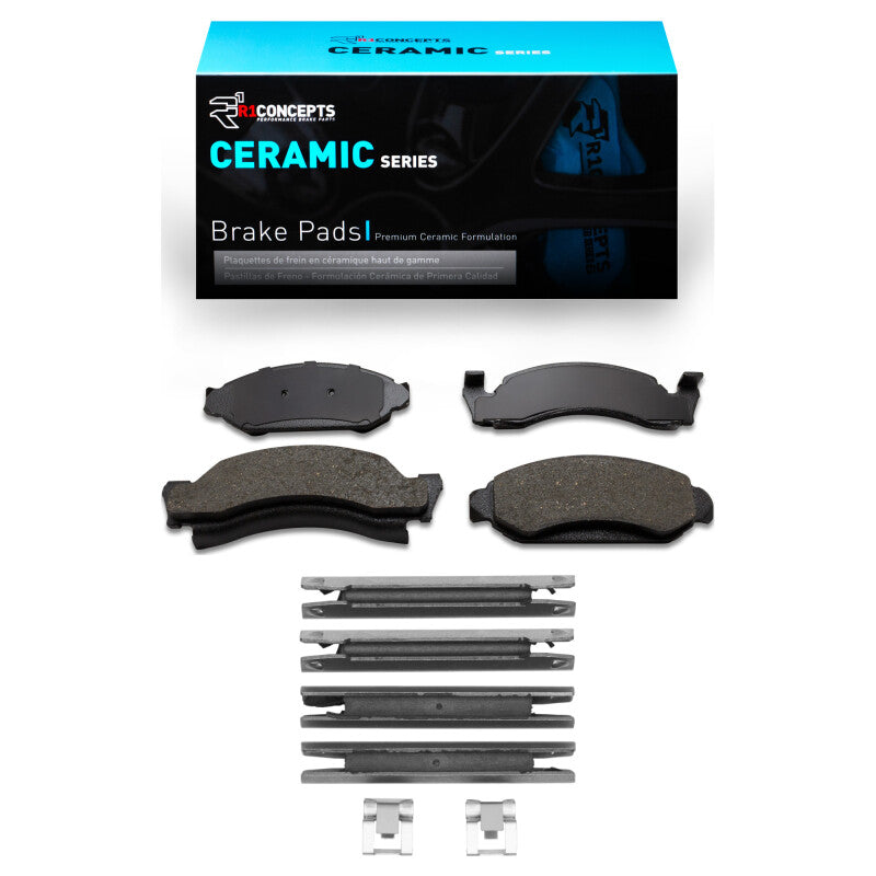 R1 Concepts R1 1986-1993 Ford E-150 Econoline Club Wagon Front R1 Ceramic Pads & Hardware Kit