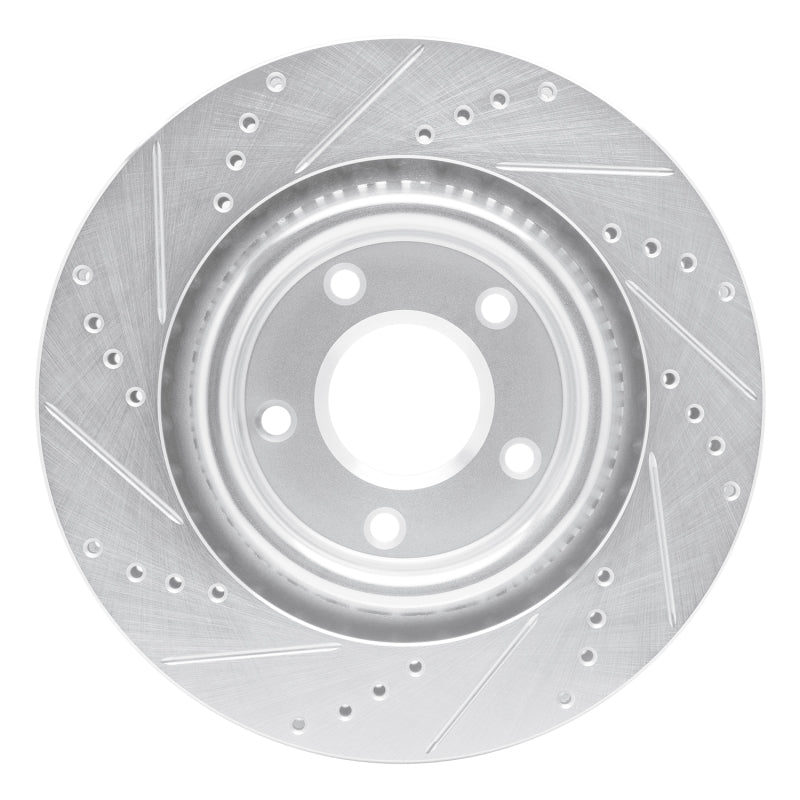 R1 Concepts R1 05-13 Cadillac XLR Front Right Drilled & Slotted Silver Brake Rotor