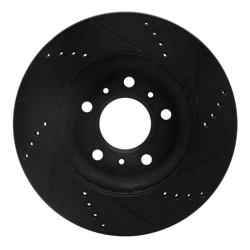 R1 Concepts R1 04-09 Buick Allure Front Left Drilled & Slotted Black Brake Rotor