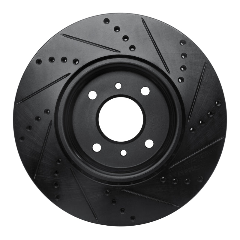 R1 Concepts R1 04-06 Nissan Sentra Front Left Drilled & Slotted Black Brake Rotor