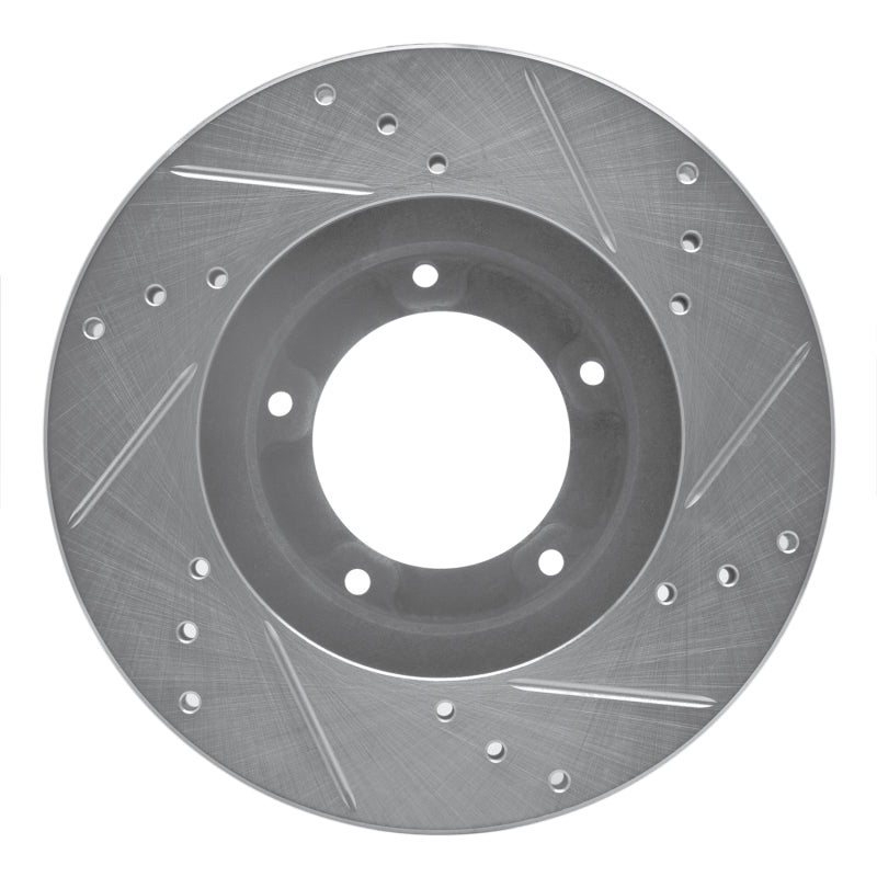 R1 Concepts R1 95-04 Toyota Tacoma Front Left Drilled & Slotted Silver Brake Rotor