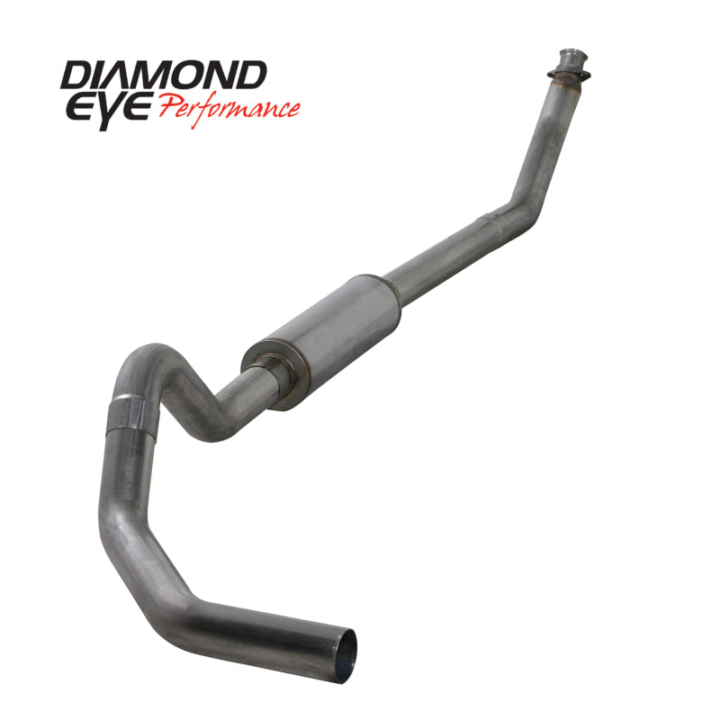 Diamond Eye Performance Diamond Eye KIT 4in Turbo Back MFLR RPLCMENT PIPE SGL SS: 98.5-02 DODGE CUMMINS 5.9L